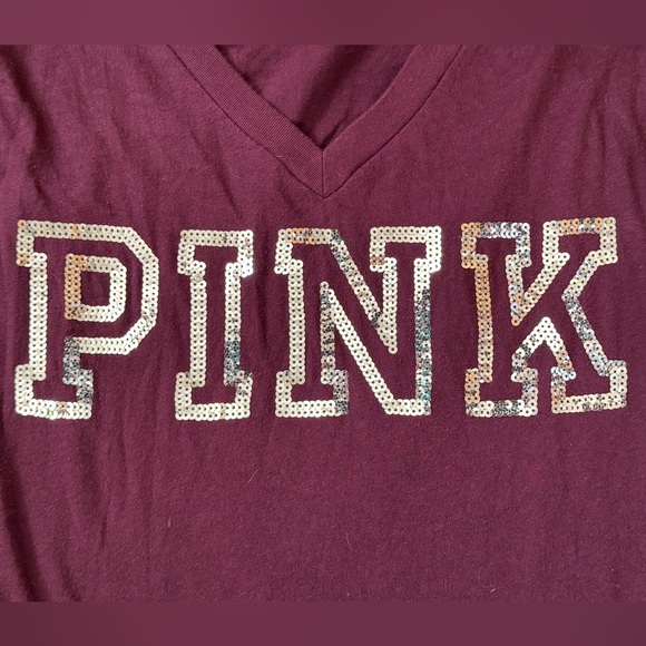 VS pink varsity maroon sequin top - Picture 2 of 5